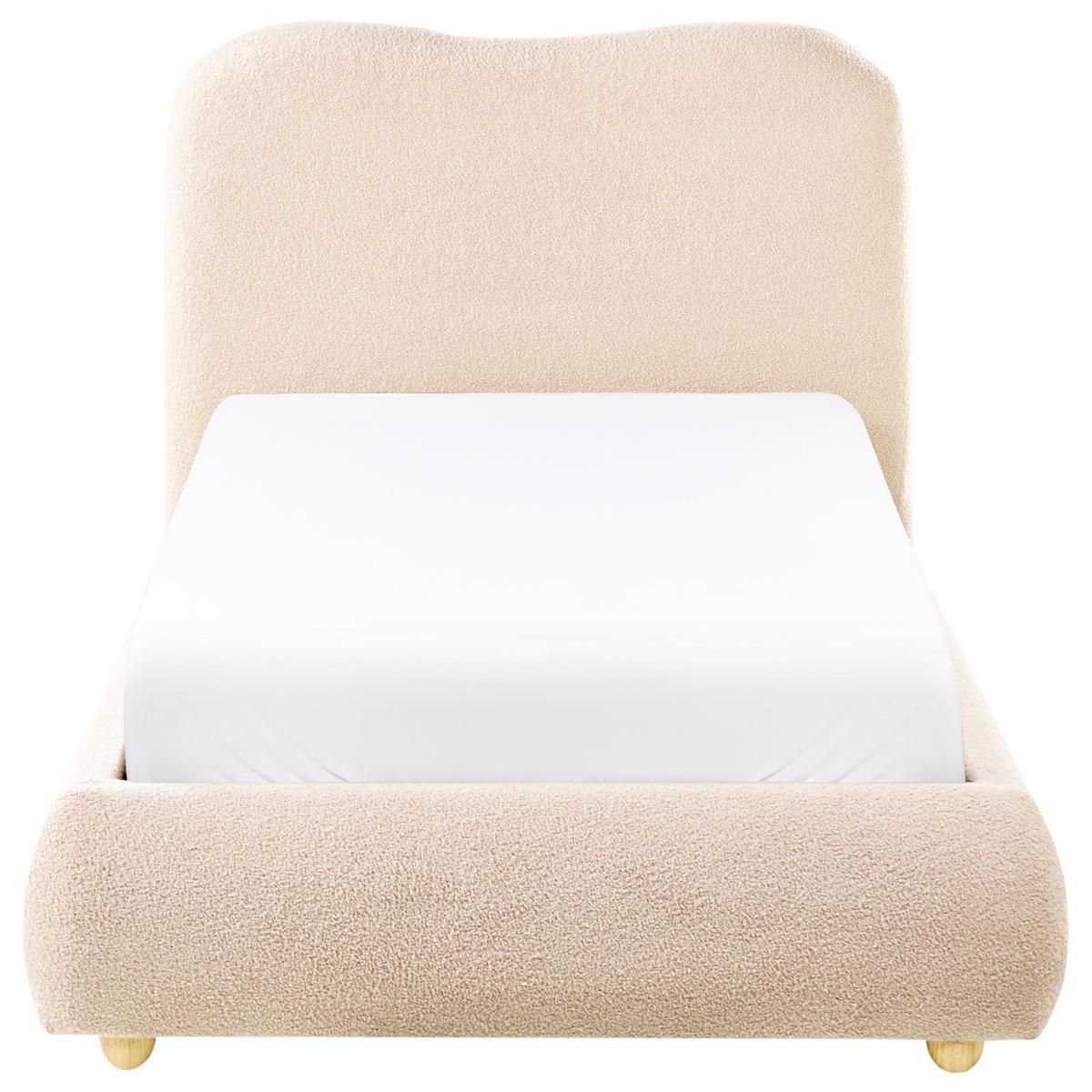 BETT mit Stauraum 90/200 cm Hellbeige Blagnac - Beige/Braun, Textil (90/200cm) - Beliani