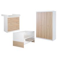 BABYZIMMER-SET Gabriella mit schmaler Wickelkommode 3-teilig - Multicolor, Holzwerkstoff (76/80/142cm) - Roba