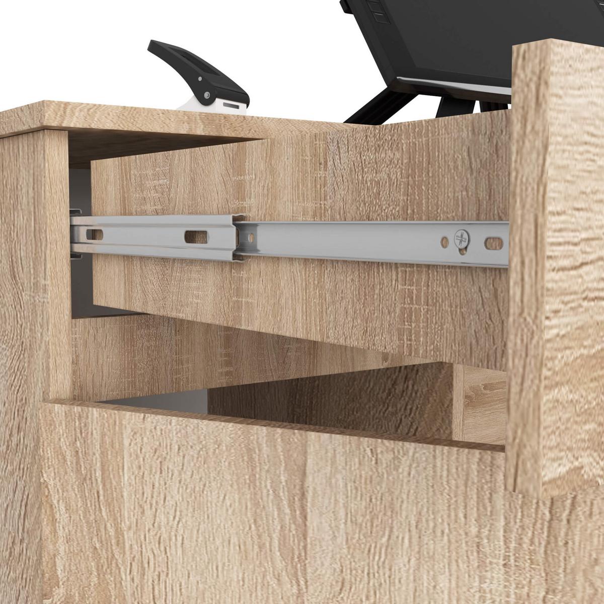 SCHREIBTISCH Eiche Sonoma 77/135/50 - Sonoma Eiche, Holzwerkstoff (135/60/77cm) - RAUMHIRSCH FURNITURE
