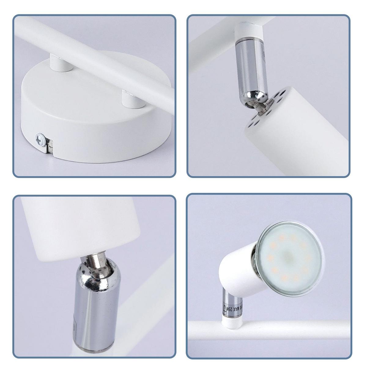 DECKENSTRAHLER Flensburg 3-flammig 40/8/13.5 cm - Weiß, Metall (40/8/13.5cm) - Nettlife