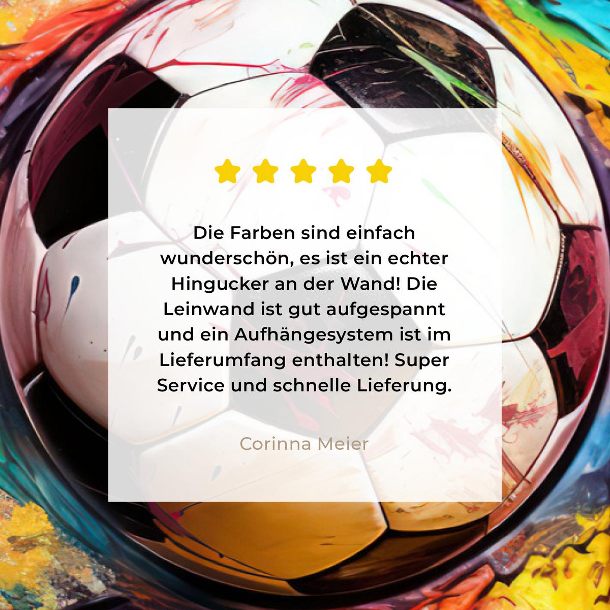 LEINWANDBILD Fußball - Farbe - Farben - Schwarz - Weiß Deko Schlafzimmer 30x20 cm - Weiß, Textil (30/20cm) - MuchoWow