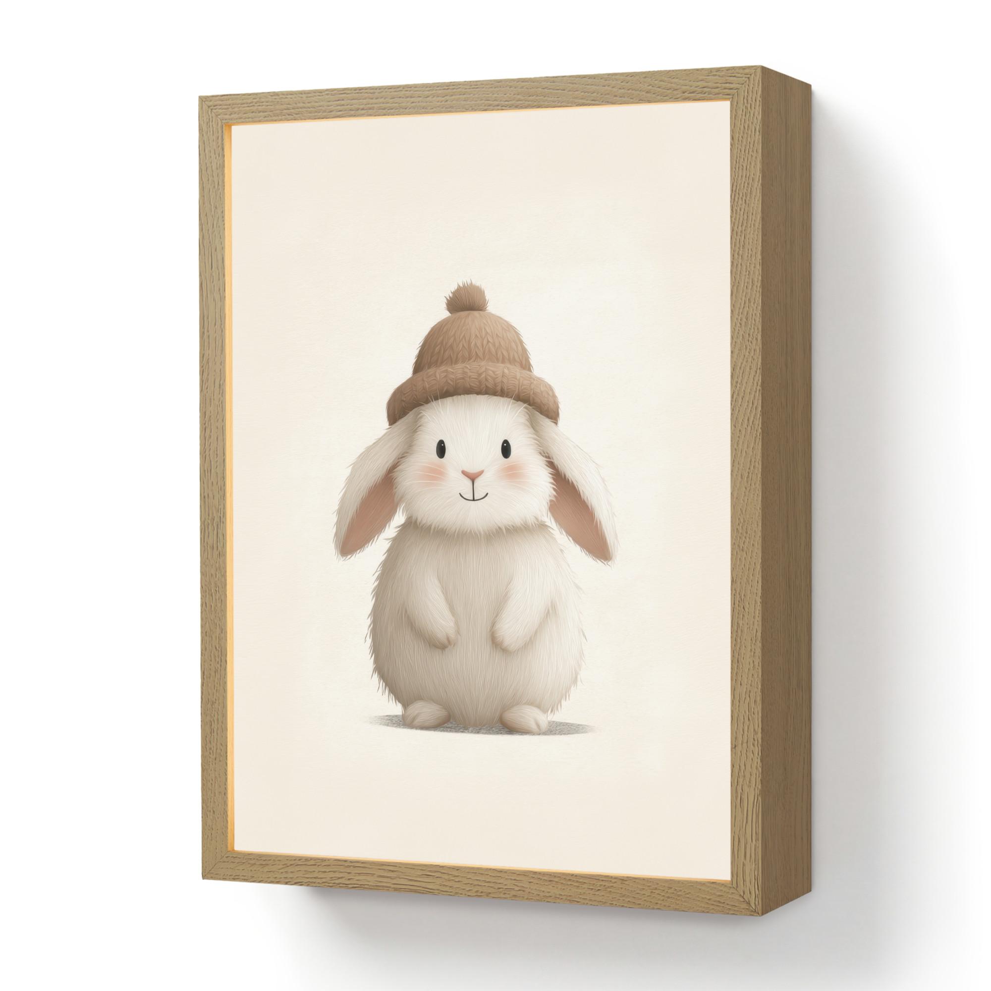 NACHTTISCHLAMPE MIT AKKU Kaninchen - Hut - Ohren - Beige 30x40 cm - Creme, Holzwerkstoff (8/30/40cm) - OnlyWow