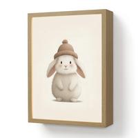 NACHTTISCHLAMPE MIT AKKU Kaninchen - Hut - Ohren - Beige 30x40 cm - Creme, Holzwerkstoff (8/30/40cm) - OnlyWow