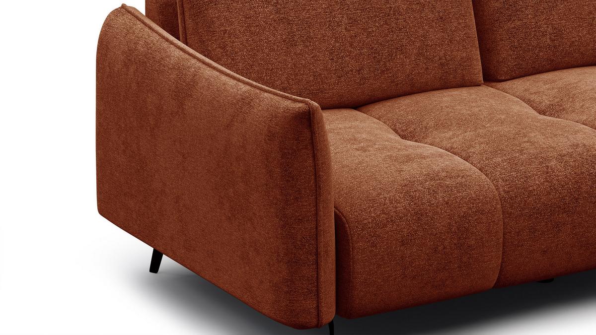 SOFA AERA 2,5-Sitzer, orange - Schwarz/Orange, Holz/Textil (187/89/96cm) - Wozimo