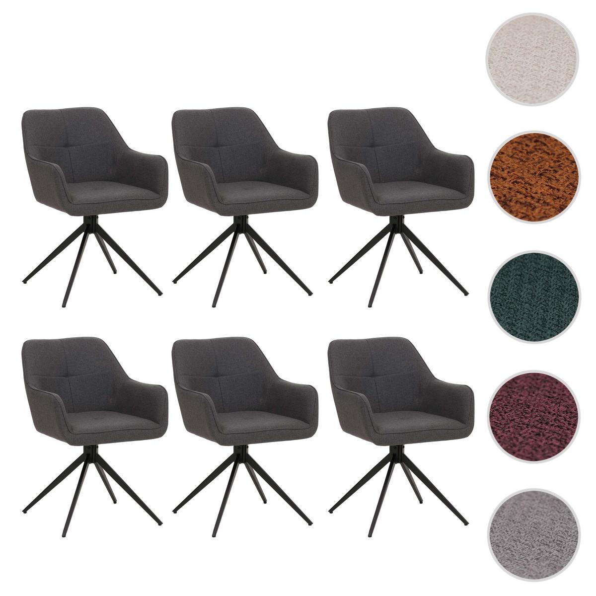 ESSZIMMERSTUHL Schwarz, Grau 6er-Set - Schwarz/Grau, Textil (53/80/59cm) - MCW