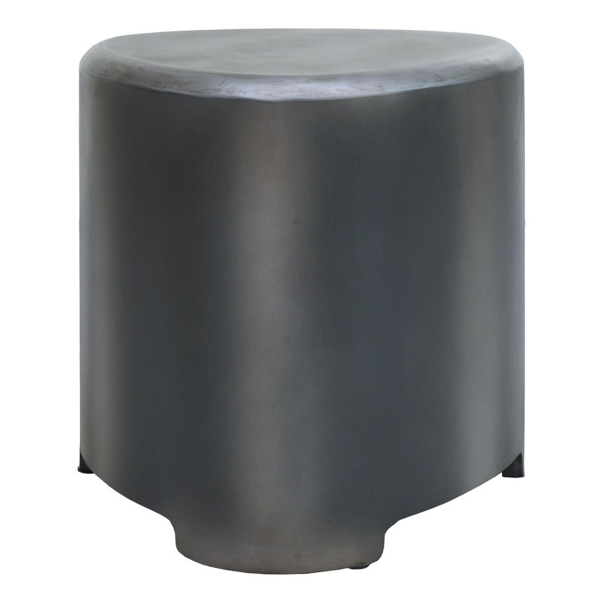 HOCKER Metall - Silberfarben, Holz (38/40/38cm) - MCW