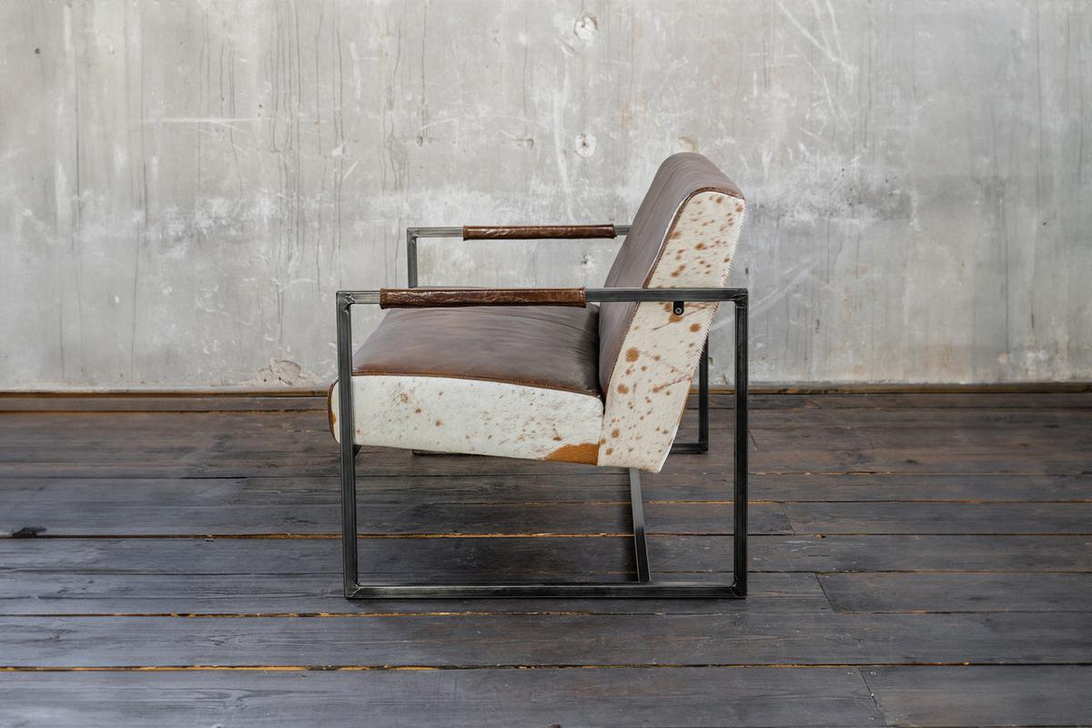 SOFA LIANO Braun Leder - Schwarz/Braun, Leder (125/81/81cm) - KAWOLA