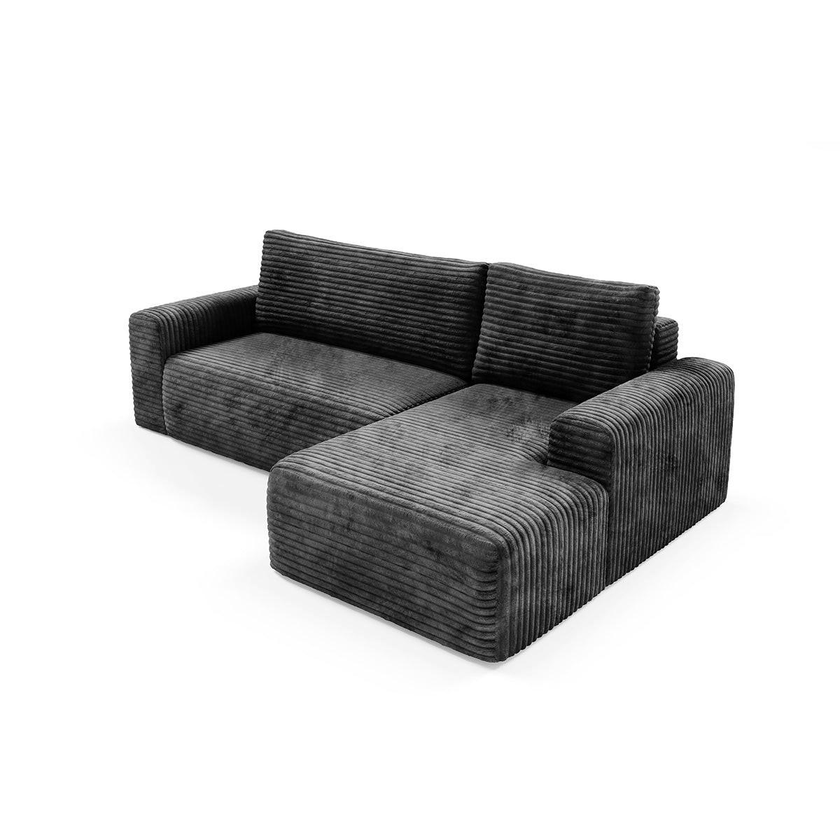 ECKSOFA Romeo 3 Sitzplätze Schwarz - Schwarz, Holz (268/163cm) - Petits-meubles