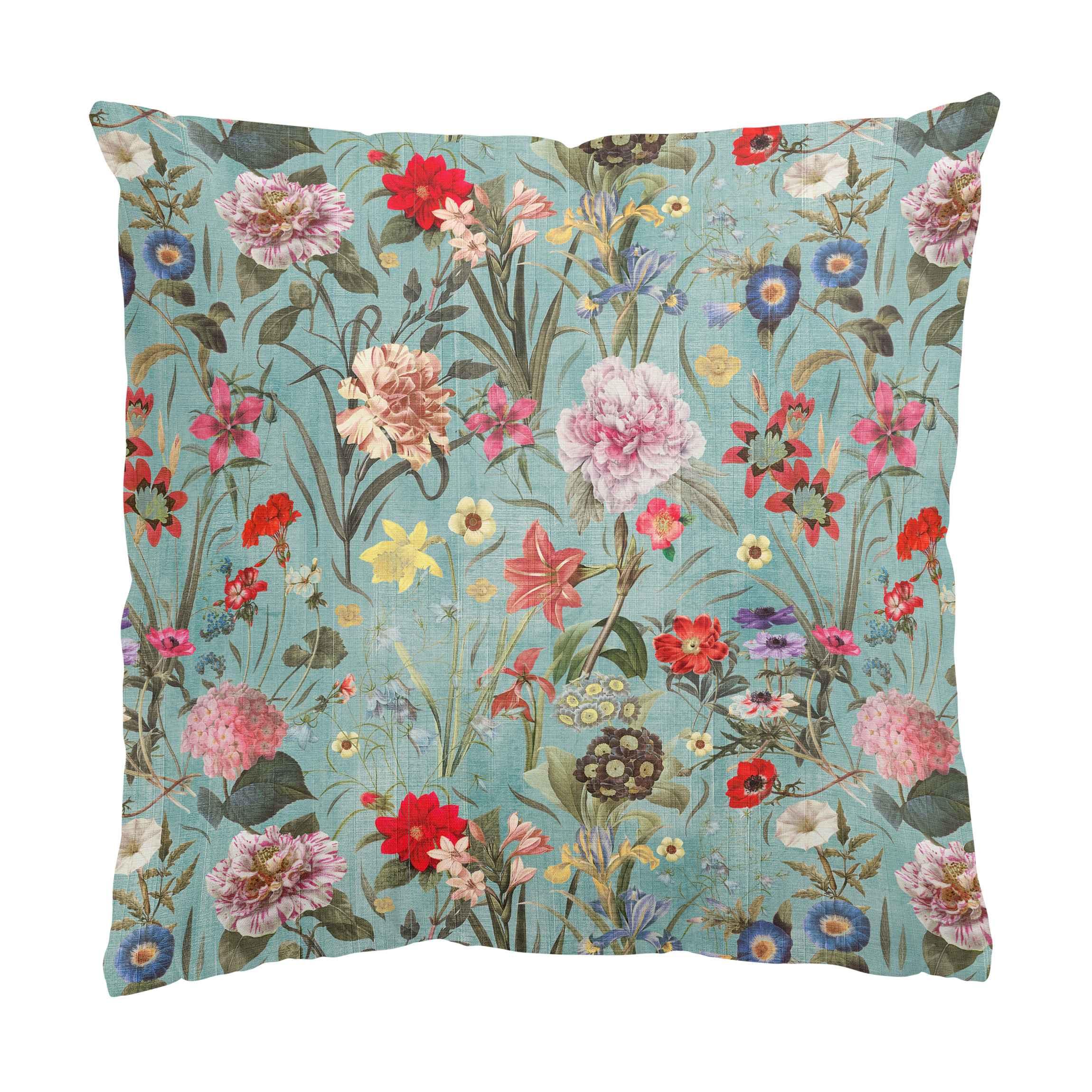 KISSENBEZUG Wildblumenwiese 50/50 cm - Grün, Textil (50/50cm) - Bilderwelten