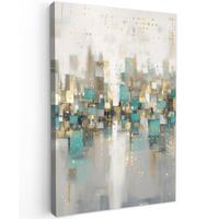 LEINWANDBILD Abstrakt - Blöcke - Gold - Skyline Deko Wohnzimmer 20x30 cm - Beige, Textil (20/30cm) - MuchoWow