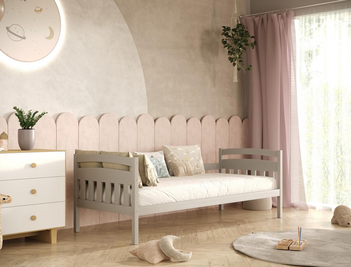 KINDERBETT Tosia mit Matratze 80/160 Grau 80/160 - Grau, Holz (80/160cm) - RAUMHIRSCH FURNITURE