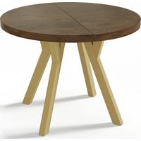 ESSTISCH Mateo runder ausziehbarer, Lefkas Eiche 100-150/100/76 cm - Alteiche/Goldfarben, Holz/Holzwerkstoff (100/150/76cm) - WFL GROUP