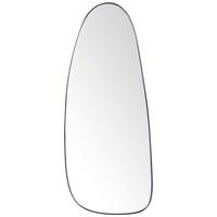 WANDSPIEGEL Metall schwarz oval 39/95 cm Cergy - Schwarz, Metall (39/95/3cm) - Beliani