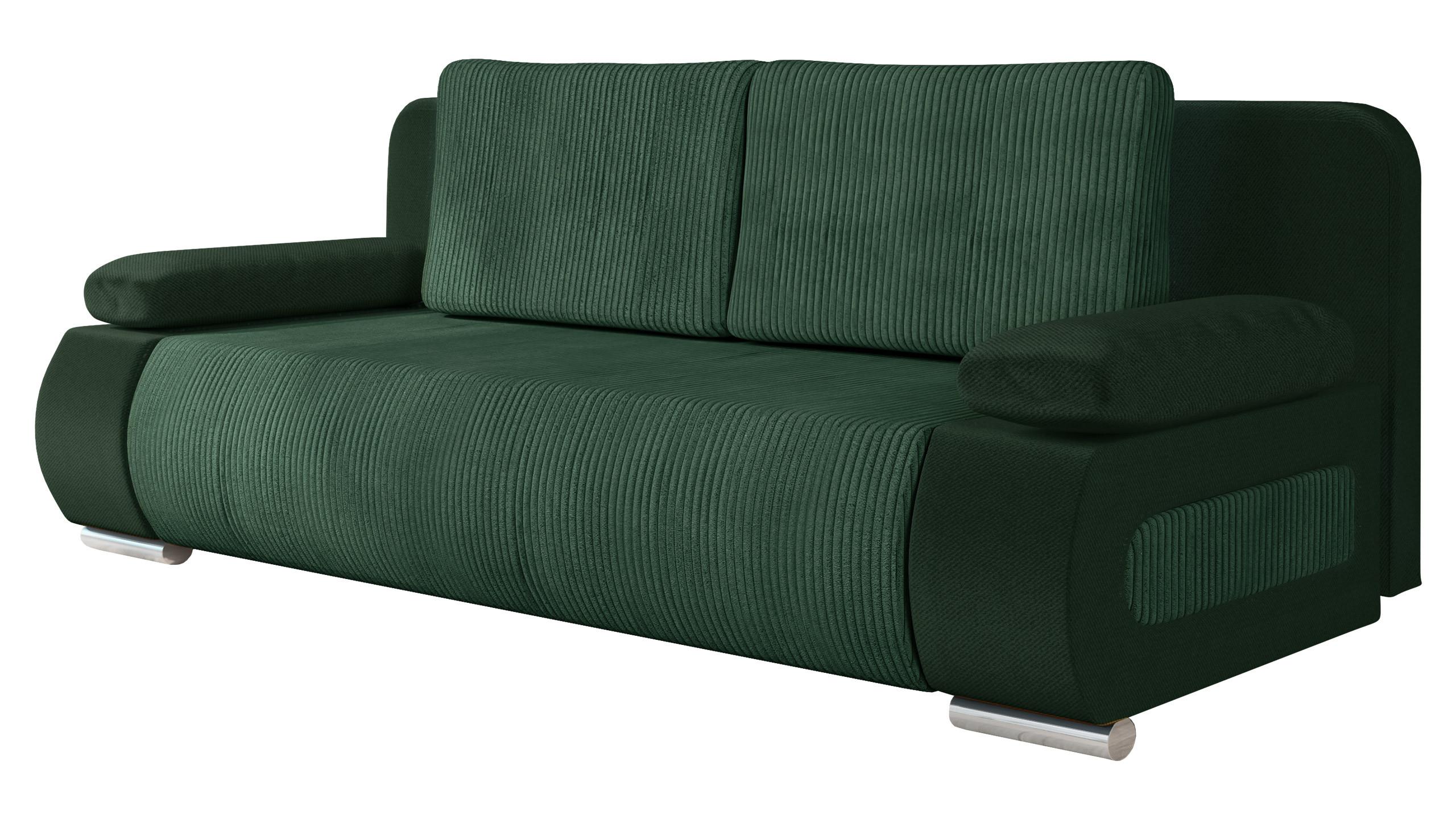 SCHLAFSOFA Emma Cord - Grün, Holz/Kunststoff (200/77/92cm) - MIRJAN24