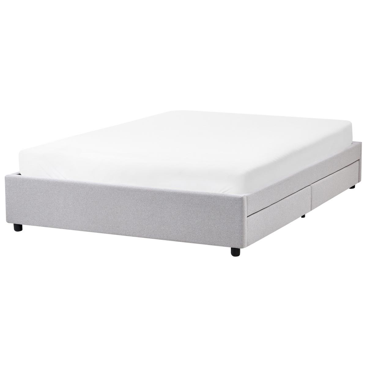 BETT 140/200 cm Hellgrau Prades - Hellgrau, Textil (140/200cm) - Beliani
