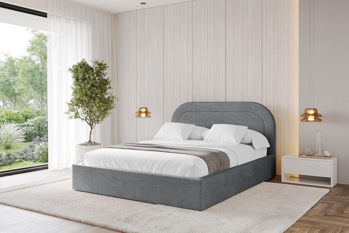 POLSTERBETT mit Bettkasten und Lattenrost, Boxbett ohne Matratze - LERAY 120x200 Dunkelgrau - Anthrazit, Holzwerkstoff/Textil (120/200cm) - ALTDECOR