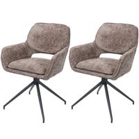ESSZIMMERSTUHL Braun 2er-Set - Braun, Textil (57/86/61cm) - MCW