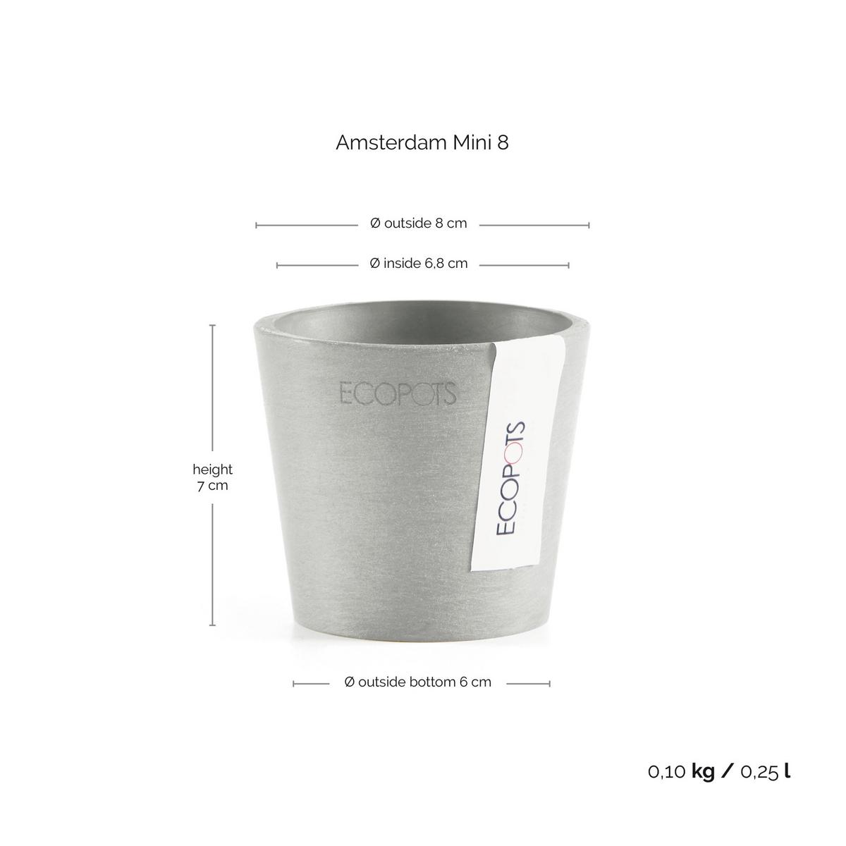 BLUMENTOPF Amsterdam46211cm Hellgrau - Hellgrau, Kunststoff (8/7cm) - Ecopots