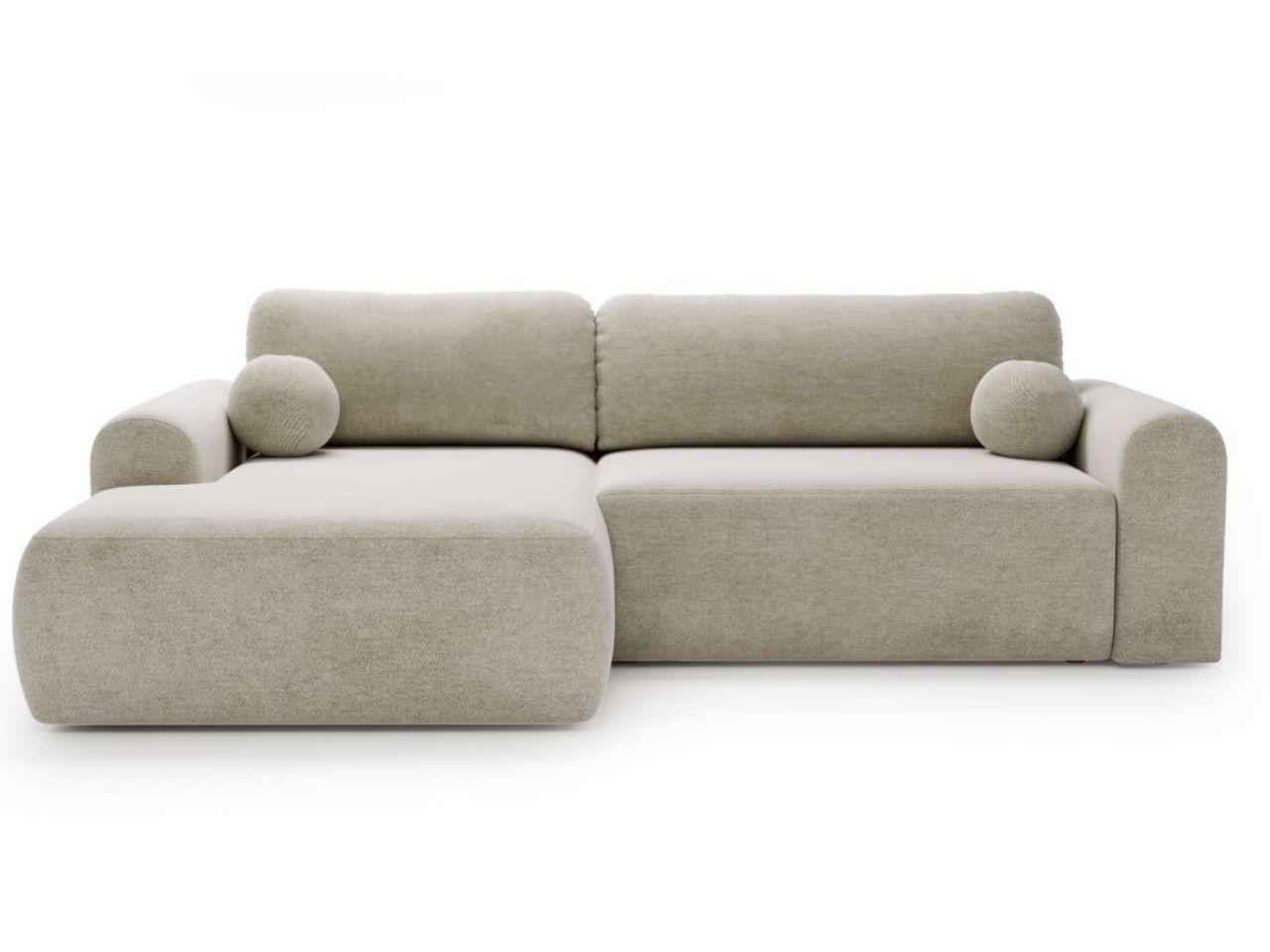 ECKSOFA Savana Ecru Links - Ecru, Holz/Textil (257/177cm) - Graingold