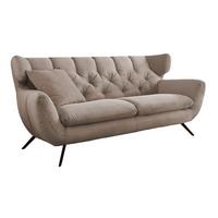SOFA CHARME Taupe Cord - Taupe/Schwarz, Textil/Metall (225/94/95cm) - KAWOLA