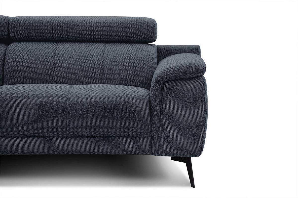 ECKSOFA FIERO 5-Sitzer, dunkelblau - Schwarz/Dunkelblau, Holzwerkstoff/Textil (158/269cm) - Wozimo