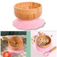 BAMBUSSCHALEN-SET für Babys - Rosa, Naturmaterialen (15/5.5/15cm) - Intirilife
