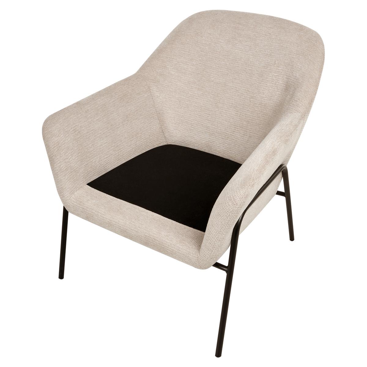 SESSEL Beige Veddige - Beige/Schwarz, Textil (74/85/82cm) - Beliani