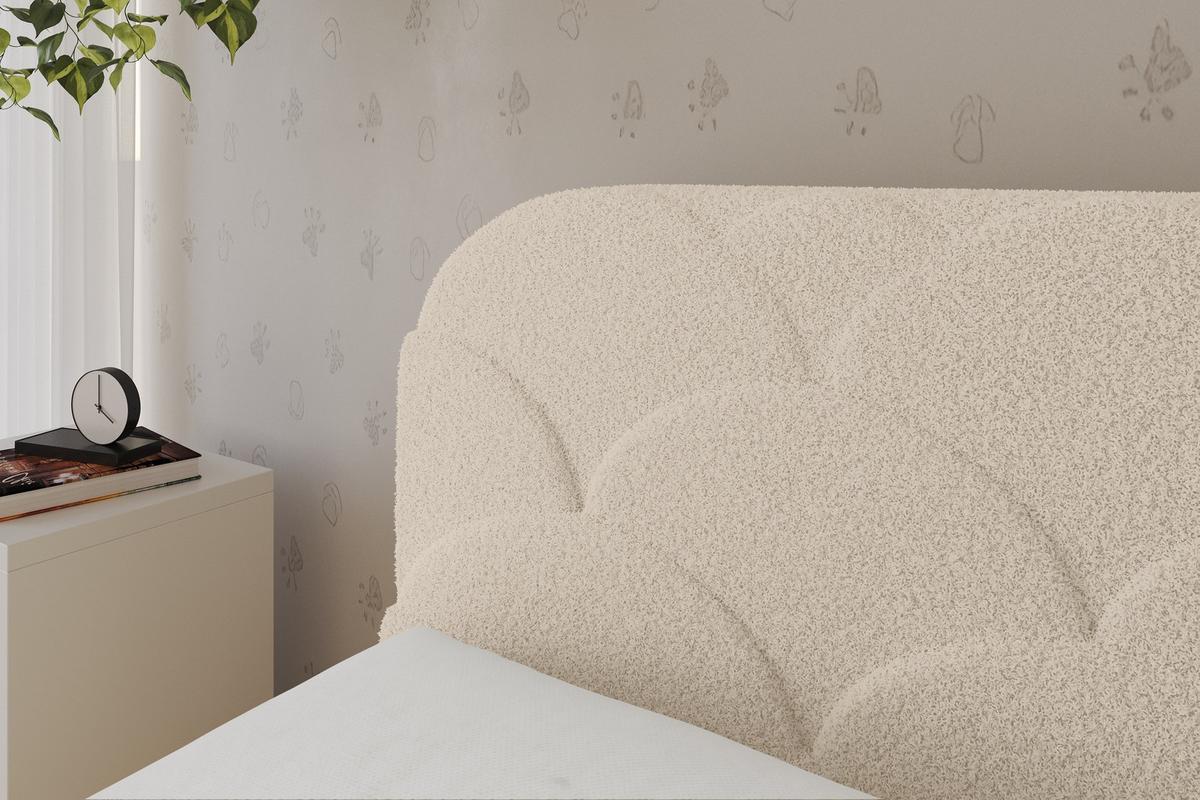 EINZELLBETT Jugendbett mit Bettkasten, Rechts - ELRY 100x200 Dunkelbeige - Taupe, Holzwerkstoff/Textil (100/200cm) - ALTDECOR