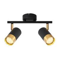 DECKENSTRAHLER Schwerin 2-flammig 31/8/17 cm - Schwarz, Metall (31/8/17cm) - Nettlife