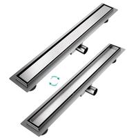 DUSCHRINNE Edelstahl Dusche & Bad 70/11 cm - Chromfarben, Metall (11/9/70cm) - EMKE