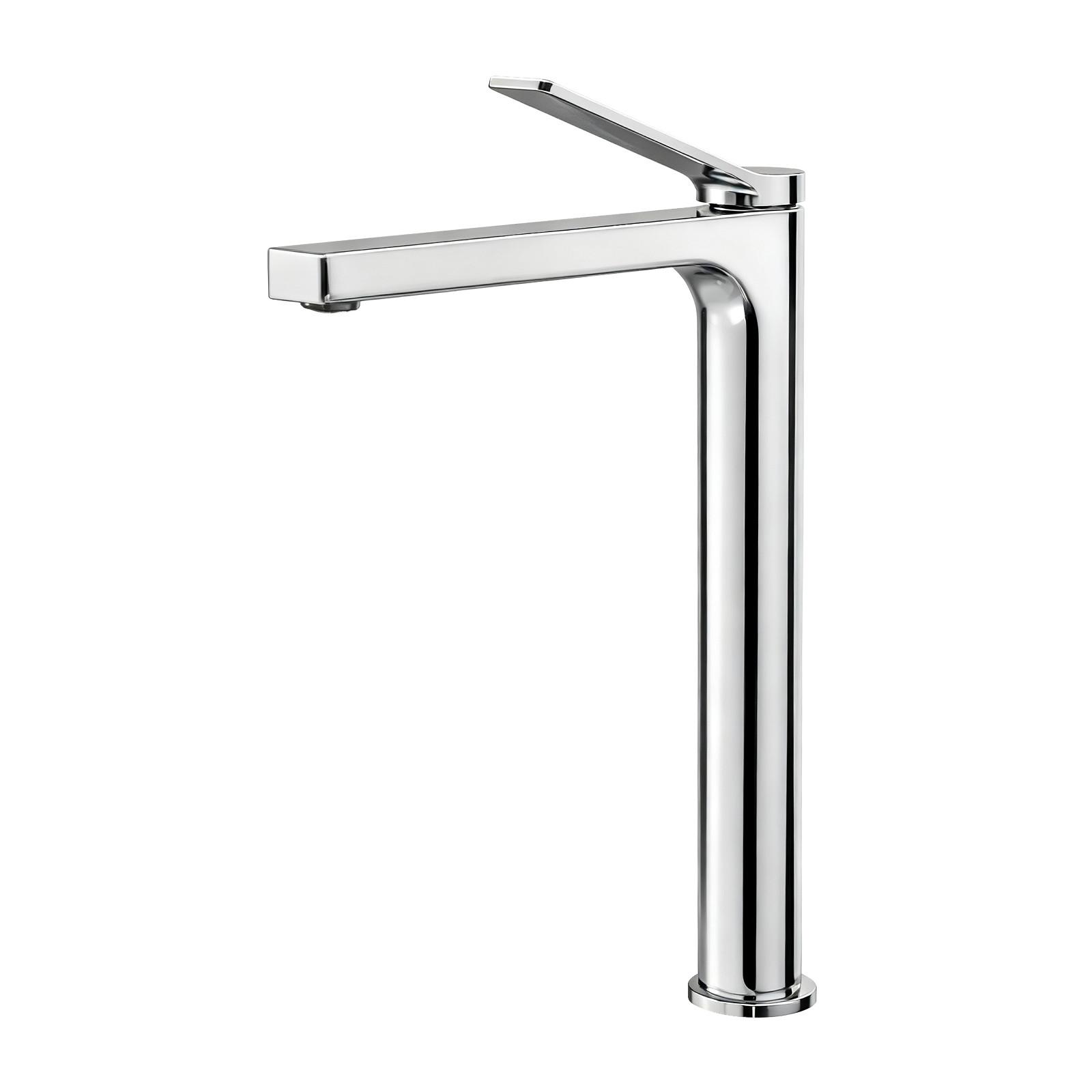 WASCHTISCHARMATUR mit Zertifiziertem Filterelement Verchromt Hoher Stil - Chromfarben, Metall (23.3/4.6/33.5cm) - EMKE