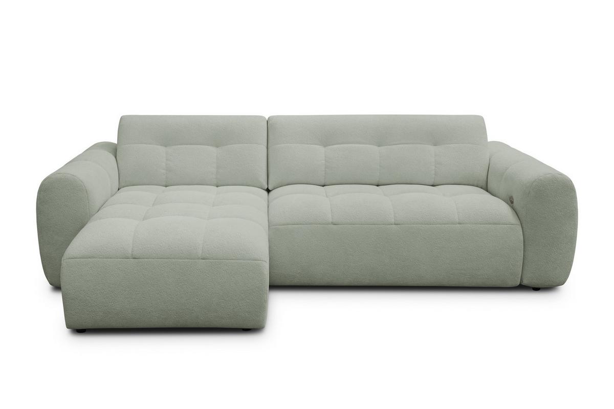 ECKSOFA LUMERO 4-Sitzer LINKS, hellgrün - Schwarz/Hellgrün, Holz/Textil (275/166cm) - Courtois Laville