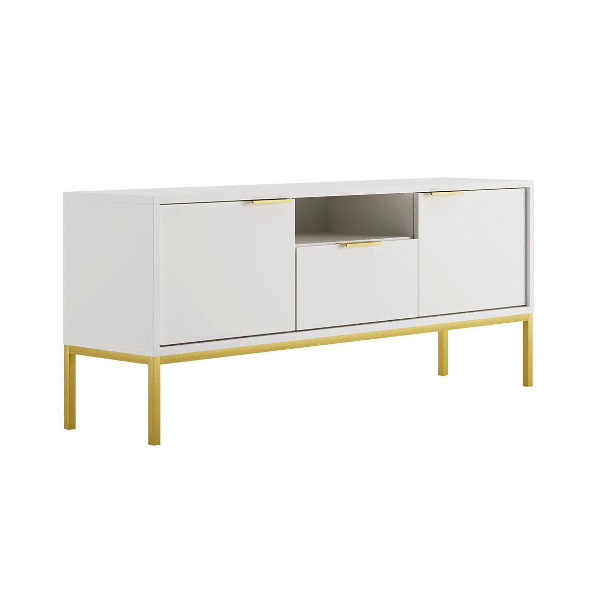 TV-MÖBEL Seattle Weiß - Weiß, Holzwerkstoff (135/56.4/33cm) - Petits-meubles