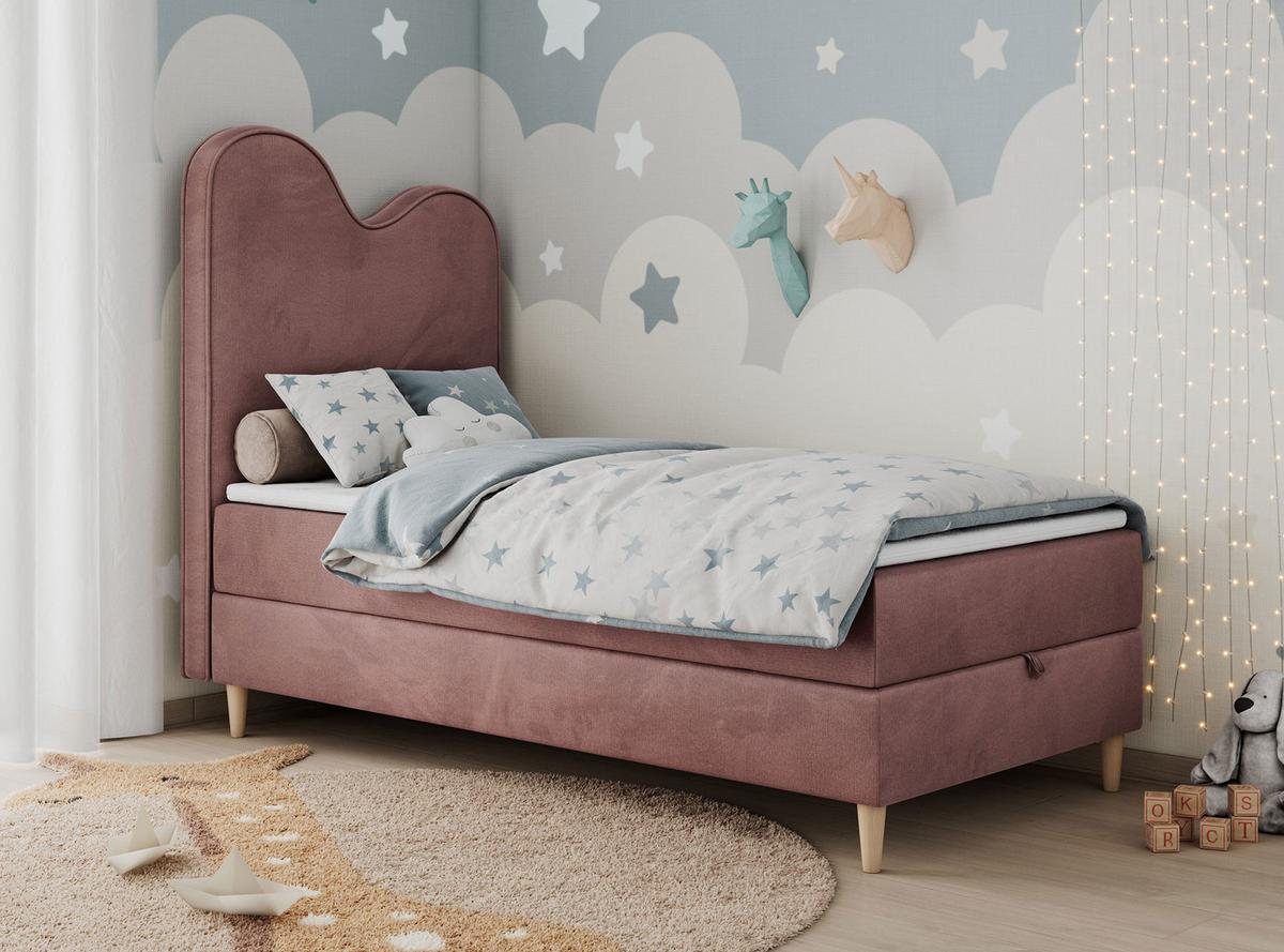 BOXBETT FLOW 90/180 Rosa Velvet hydrophob - H3 - Rosa, Holz/Textil (90/180cm) - MKS