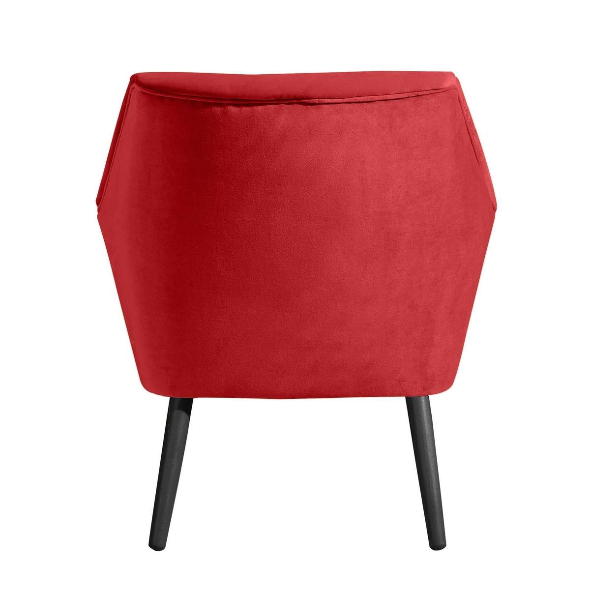 SESSEL Kachka Bezug Samtvelour Buche schwarz / rot - Rot/Buche Kolonial, Kunststoff (71/81/67cm) - 58aufmkessel