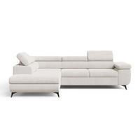 ECKSOFA Argon Ecru Links - Ecru/Beige, Holz/Textil (255/190cm) - Graingold
