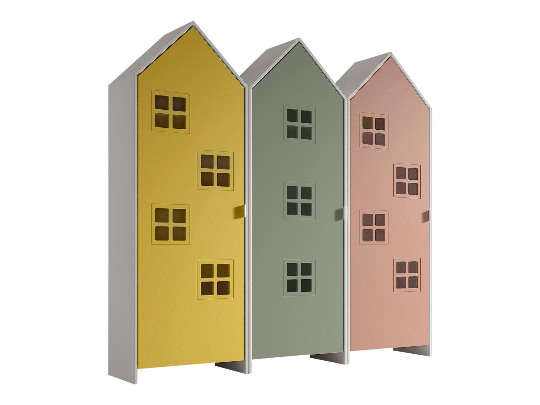 REGALSCHRANK Set Kania 173x37x171 MDF+Holzwerkstoff Weiß /Bunt - Pink/Gelb, Holzwerkstoff (173/171/37cm) - 58aufmkessel