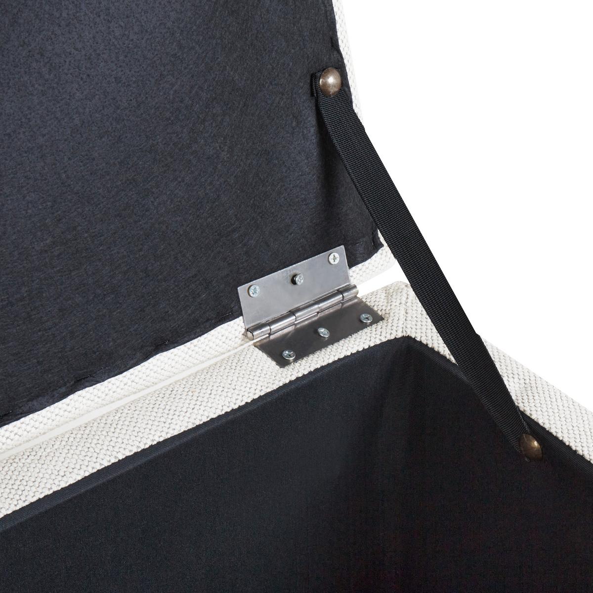 OTTOMANE mit Stauraum Stoff Cremeweiß Orem - Creme, Textil (100/42/40cm) - Beliani
