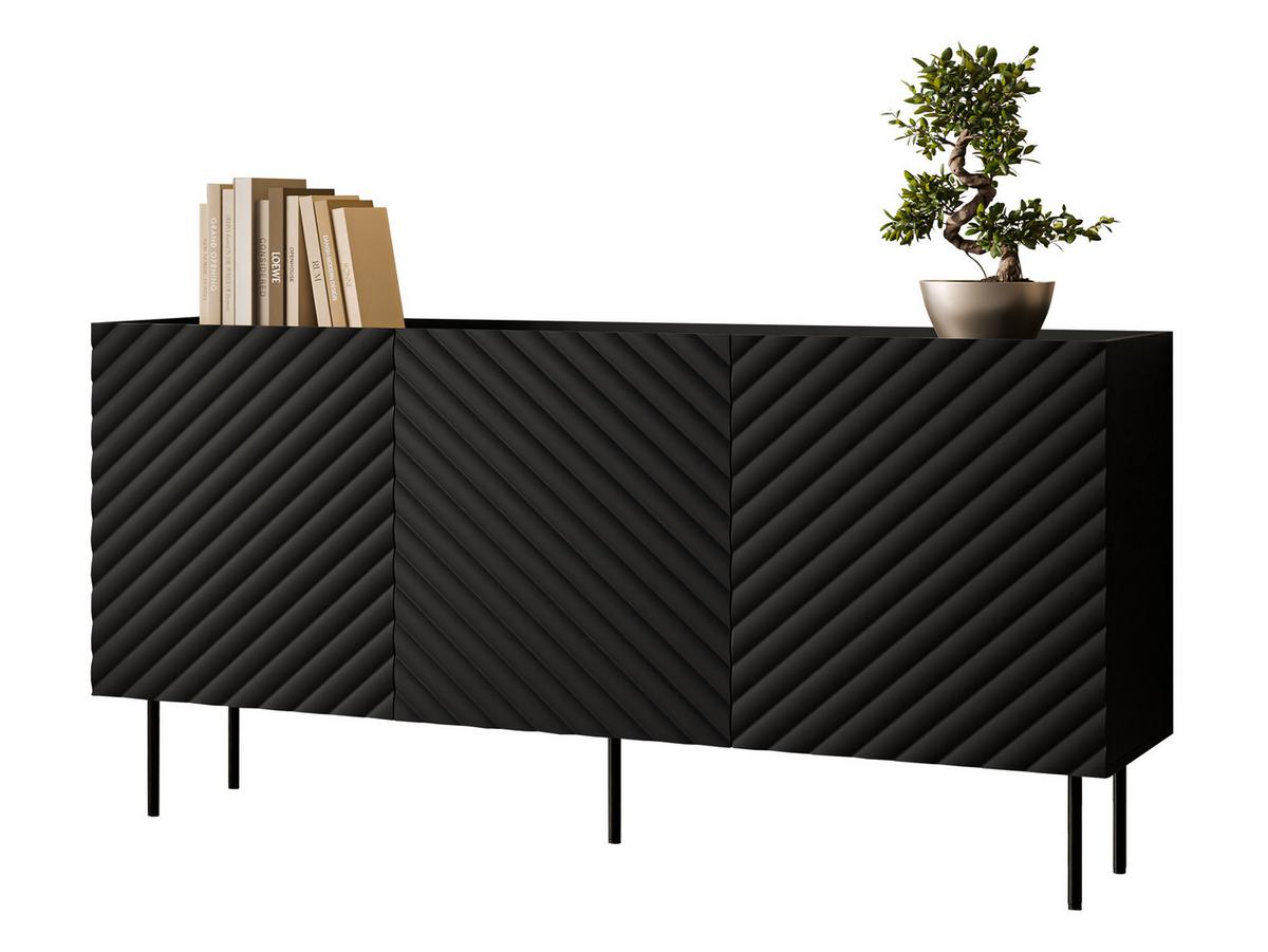 SIDEBOARD Lucca 165 3D - Schwarz, Holz/Holzwerkstoff (166/80/40cm) - MIRJAN24