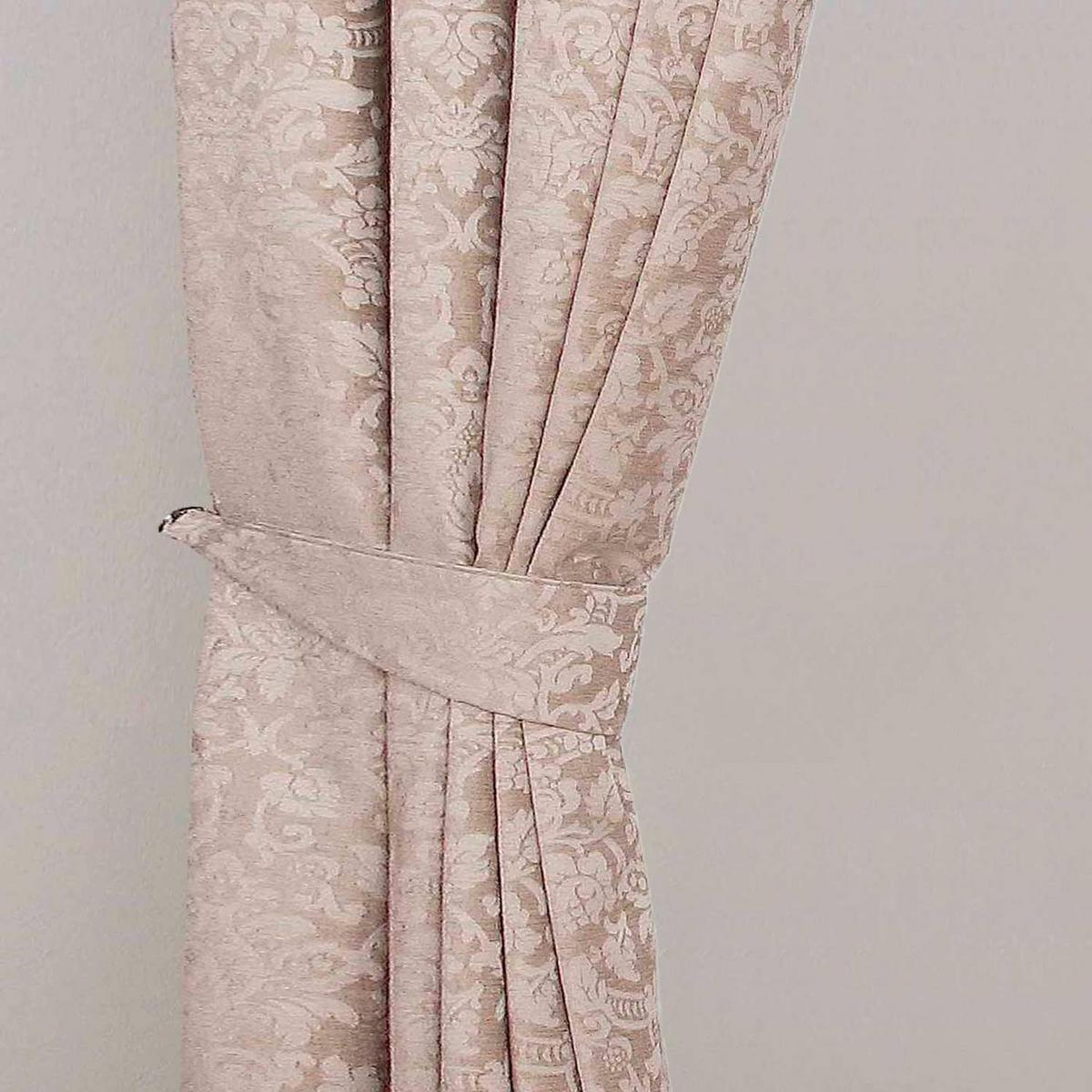 RAFFHALTER Jacquard-Samt 2er-Set - Sandfarben, Textil (13/66cm) - Homescapes