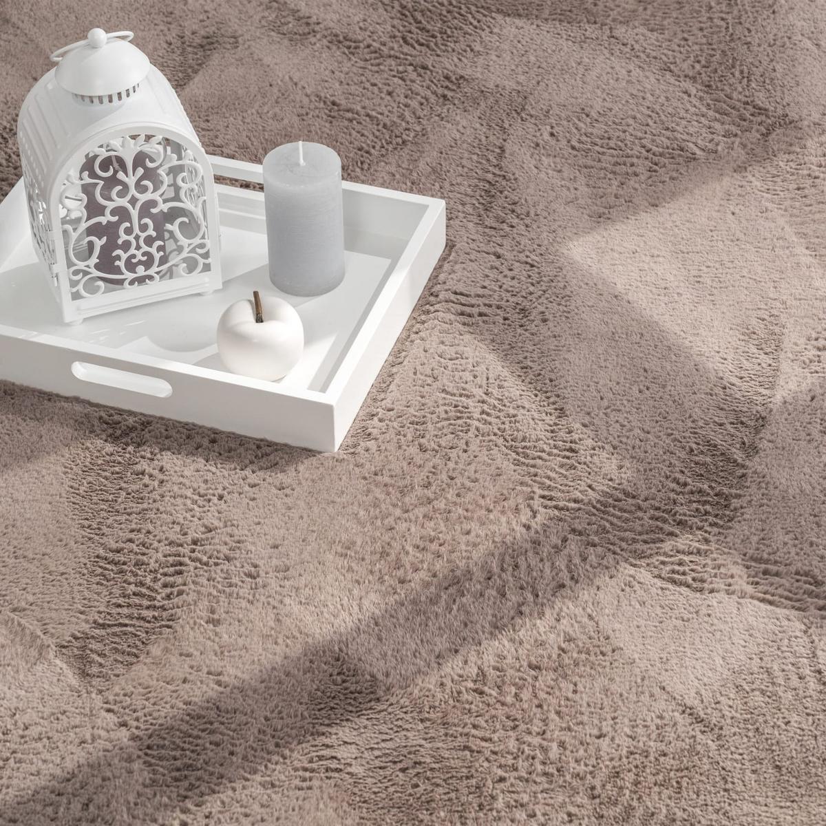 KURZFLORTEPPICH, einfarbig, aus Polyester, Taupe, Ø 120 cm - Braun, Textil (120/120cm) - KADIMA DESIGN