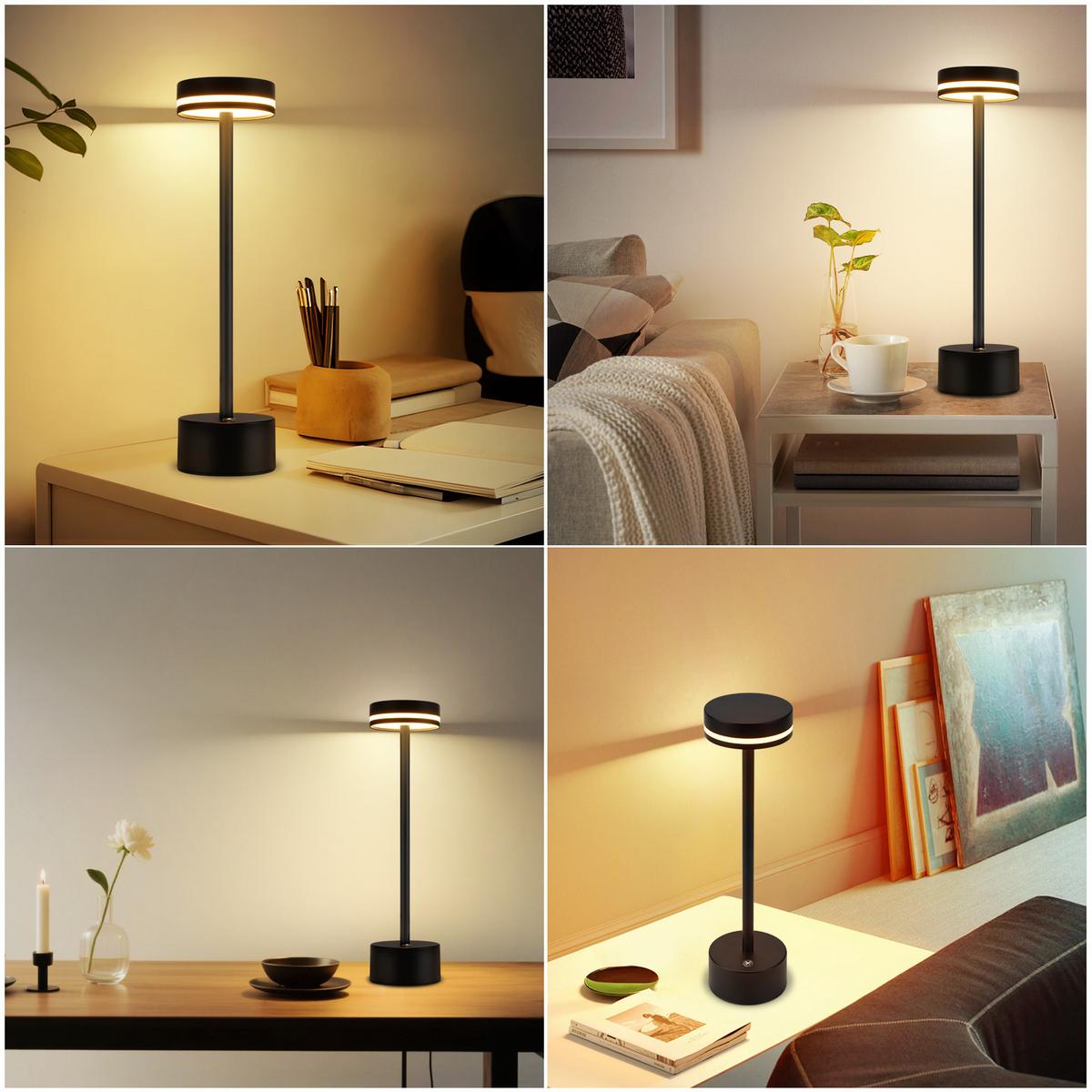 TISCHLEUCHTE Blinkert 8/8/31.5 cm - Schwarz, Kunststoff/Metall (8/8/31.5cm) - ZMH