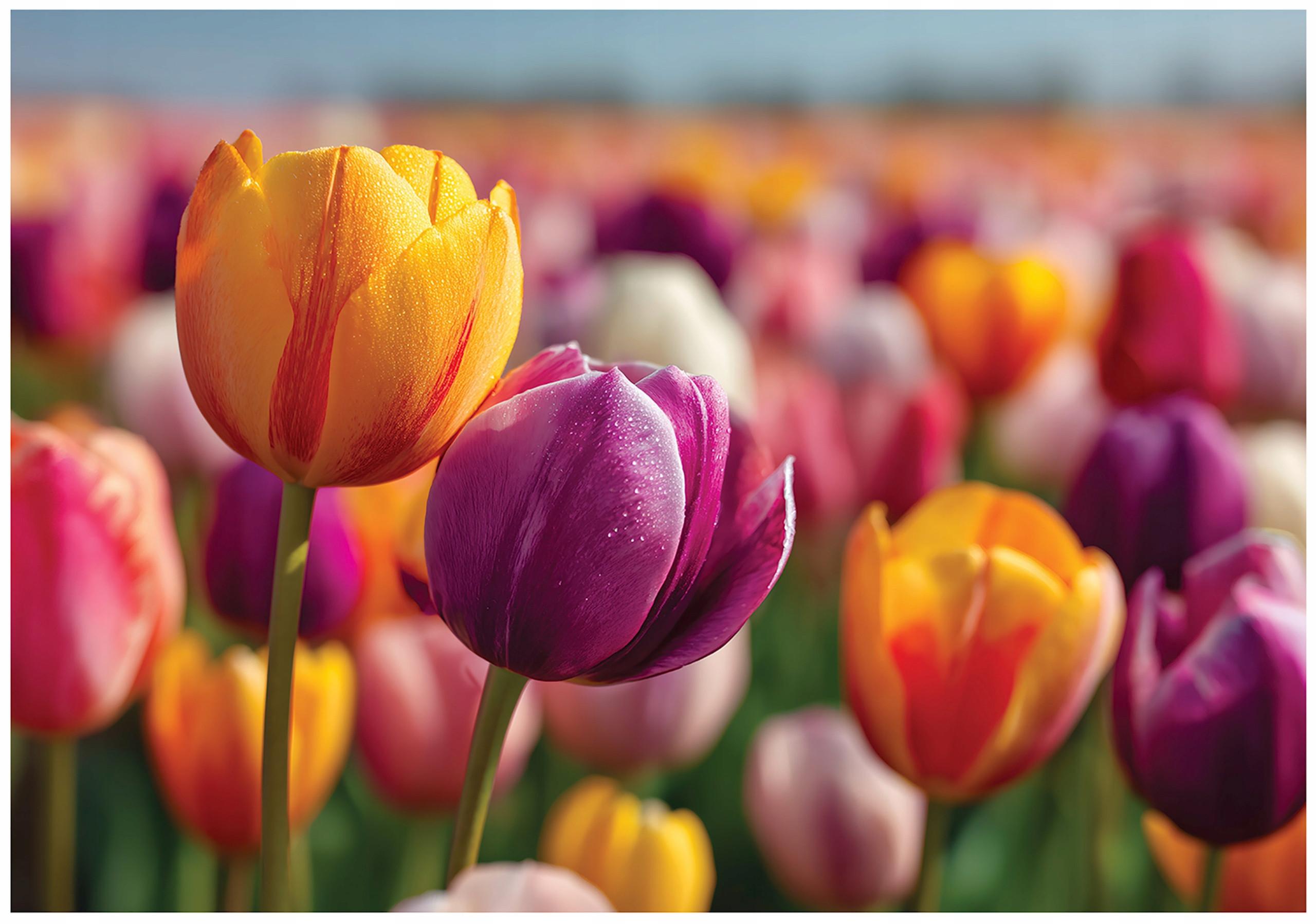 FOTOTAPETE Blumen Tulpen Bunt 250x175 cm - Multicolor, Papier (250/175cm) - Wallarena