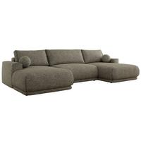 WOHNLANDSCHAFT RINA U Grau Strukture - Schwarz/Grau, Kunststoff/Textil (360/85/170cm) - MKS