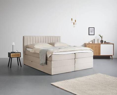 Boxspringbett Simon in Beige