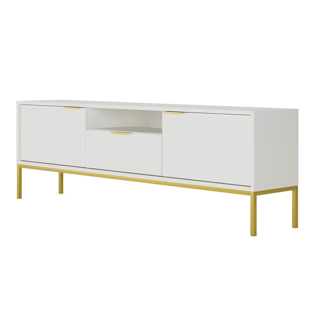 TV-MÖBEL Seattle Weiß - Weiß, Holzwerkstoff (175/56.4/33cm) - Petits-meubles