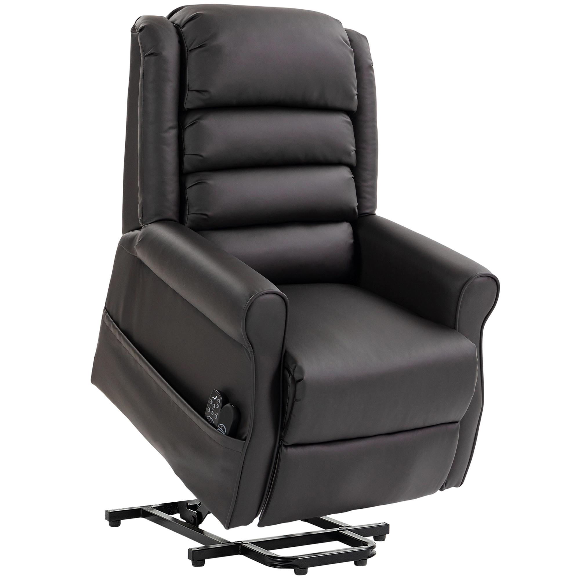 ELEKTRISCHER-AUFSTEHSESSEL PU-Leder Dunkelbraun - Dunkelbraun, Leder/Metall (80/106/100cm) - HOMCOM