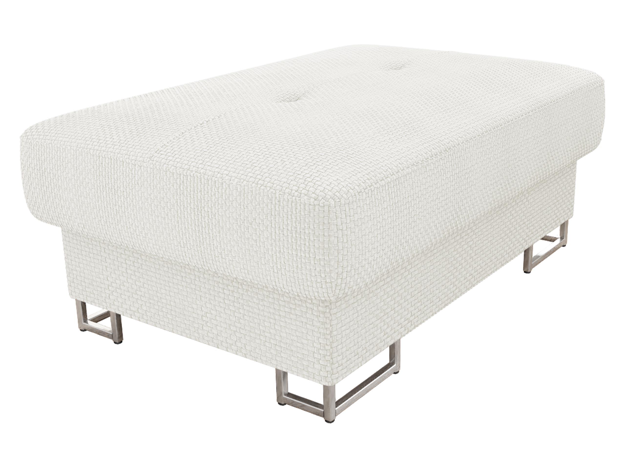 POLSTERHOCKER Cotere - Silberfarben/Creme, Holz/Metall (104/42/67cm) - MIRJAN24