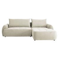 ECKSCHLAFSOFA Bueno II, Seite: Rechts - Creme/Schwarz, Holz/Textil (280/185cm) - MIRJAN24