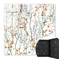 SCHLÜSSELBOX Schwarz 30x30 cm- Türöffnung nach rechts - Blumenmuster - Weiß, Metall (30/30/5cm) - TULUP